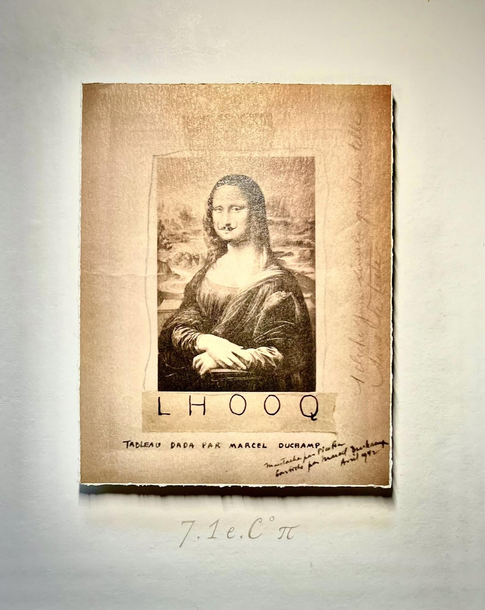 L.H.O.O.Q., postcard reproduction annotated by Picabia and Duchamp
